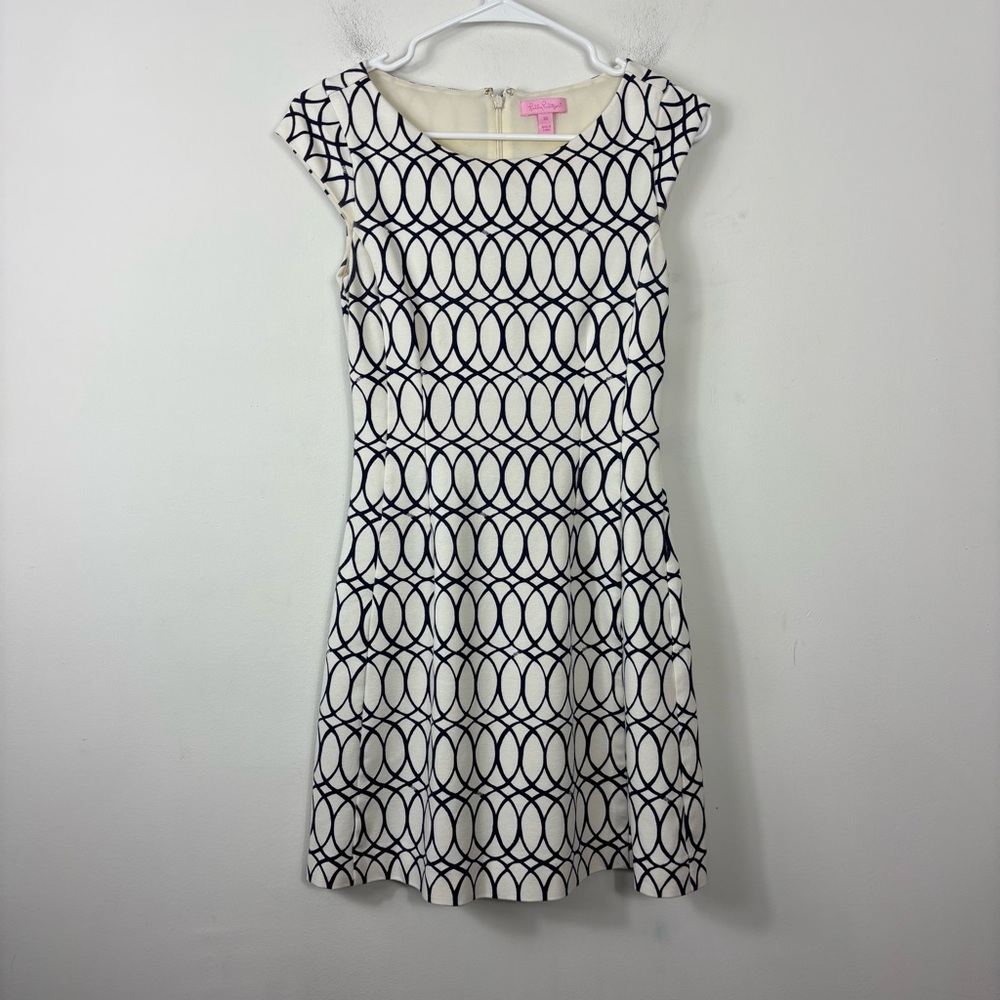Lilly Pulitzer Brielle Fit & Flare Dress Womens XS Cap Sleeve Coastal Preppy